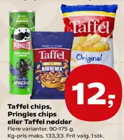 Kvickly Taffel chips, Pringles chips eller Taffel nødder tilbud