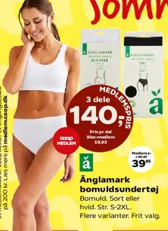 Kvickly Änglamark bomuldsundertøj tilbud