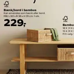 Kvickly Bænk/bord i bambus tilbud