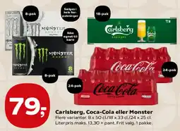 Kvickly Carlsberg, Coca-Cola eller Monster tilbud