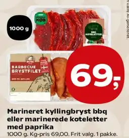 Kvickly Marineret kyllingebryst bbq eller marinerede koteletter med paprika tilbud