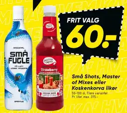 Bilka Små Shots, Master of Mixes eller Koskenkorva likør tilbud