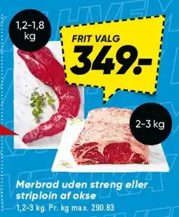 Bilka Mørbrad / striploin af okse tilbud