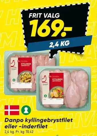 Bilka Danpo kyllingebrystfilet eller -inderfilet tilbud