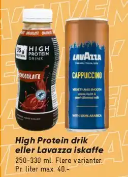 Bilka High Protein drik eller Lavazza iskaffe tilbud