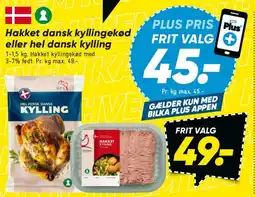 Bilka Hakket dansk kyllingekød eller hel dansk kylling tilbud
