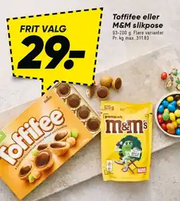 Bilka Toffifee eller M&M's tilbud