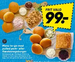 Bilka Menu to-go med pulled pork eller flæskestegsburger tilbud