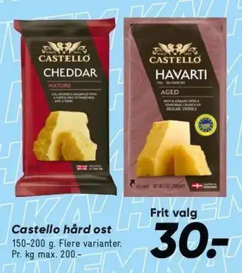 Bilka Castello hård ost tilbud