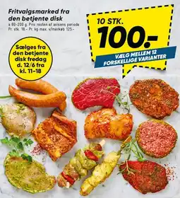 Bilka Fritvalgsmarked fra den betjente disk - 10 stk. 100.- tilbud