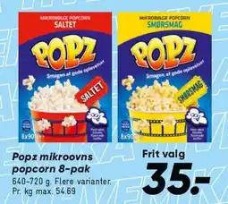 Bilka Popz mikrovns popcorn 8-pak tilbud
