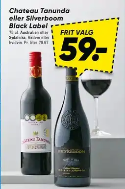Bilka Chateau Tanunda eller Silverboom Black Label tilbud