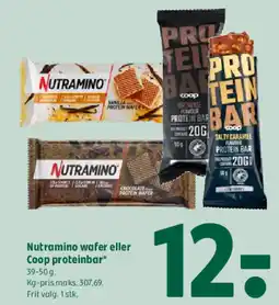 Coop 365 Nutramino wafer eller coop proteinbar tilbud