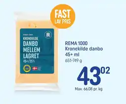 REMA 1000 REMA 1000 Kronekilde danbo 45+ ml tilbud