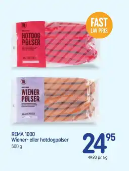 REMA 1000 REMA 1000 Wiener- eller hotdogpølser tilbud