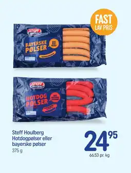 REMA 1000 STEFF Houlberg hotdogpølser eller bayerske pølser tilbud