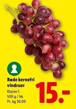 Lidl Røde kernefri vindruer tilbud