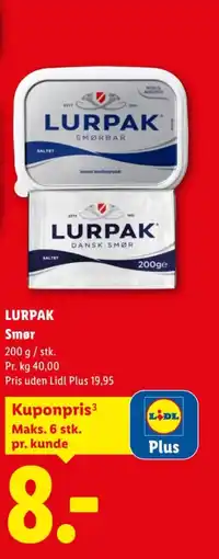 Lidl LURPAK Smør tilbud