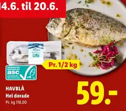 Lidl HAVBLÅ Hel dorade tilbud