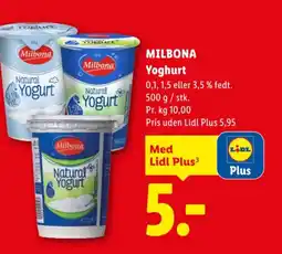 Lidl MILBONA Yoghurt tilbud