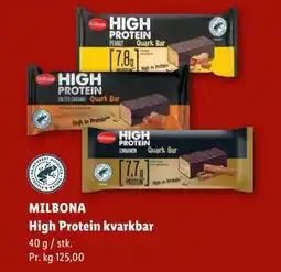 Lidl MILBONA High Protein kvarkbar tilbud