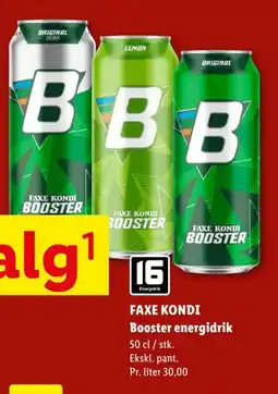 Lidl FAXE KONDI Booster energidrik tilbud
