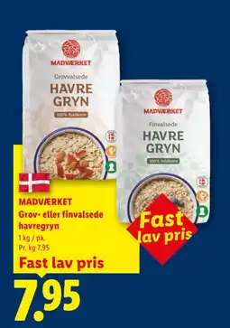 Lidl MADVÆRKET Grov- eller finvalsede havregryn tilbud