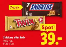 Lidl Snickers eller Twix tilbud