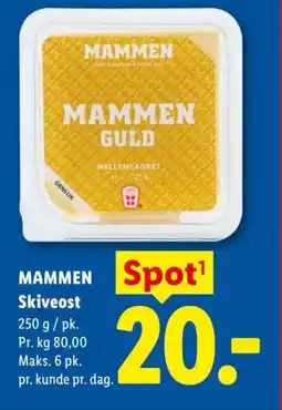Lidl MAMMEN Skiveost tilbud