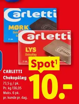 Lidl CARLETTI Chokopålæg tilbud