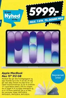 Bilka Apple MacBook Neo 13” 512 GB tilbud