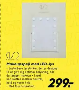 Bilka Makeupspejl med LED-lys tilbud