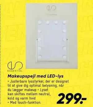 Bilka Makeupspejl med LED-lys tilbud