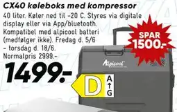 Bilka CX40 køleboks med kompressor tilbud