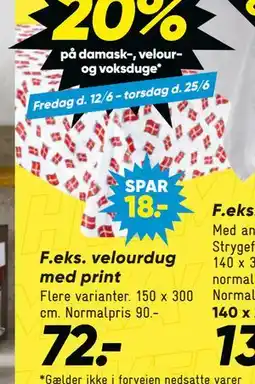 Bilka velourdug med print tilbud