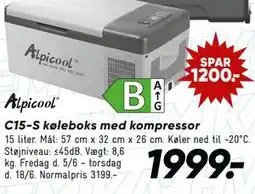 Bilka C15-S køleboks med kompressor tilbud