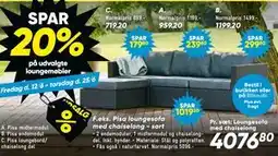 Bilka Pisa loungesofa med chaiselong - sort tilbud