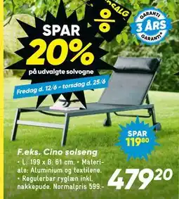 Bilka Cino solseng tilbud