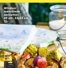 Bilka Windsor mønstrede servietter tilbud