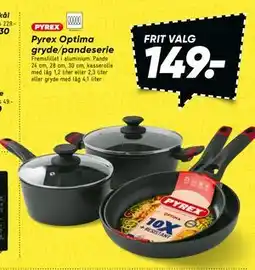 Bilka Pyrex Optima gryde/pandeserie tilbud