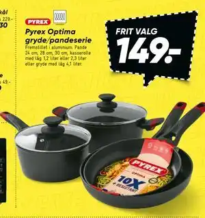 Bilka Pyrex Optima gryde/pandeserie tilbud
