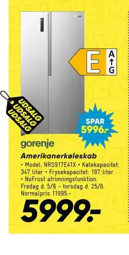 Bilka gorenje Amerikanerkøleskab tilbud