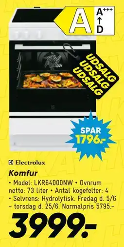 Bilka Electrolux Komfur tilbud