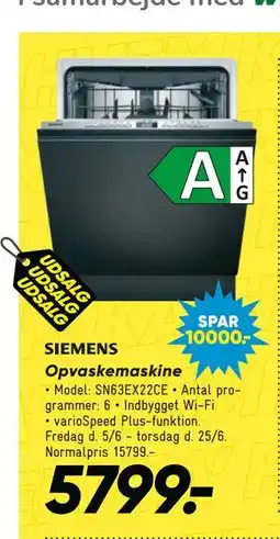 Bilka SIEMENS Opvaskemaskine tilbud