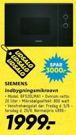 Bilka SIEMENS Indbygningsmikroovn tilbud