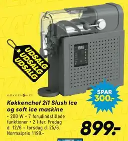 Bilka Køkkenchef 2i1 Slush Ice og soft ice maskine tilbud