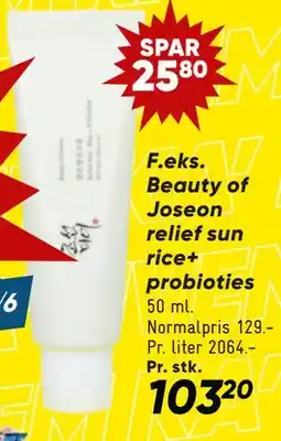 Bilka Beauty of Joseon relief sun rice+ probiotics tilbud