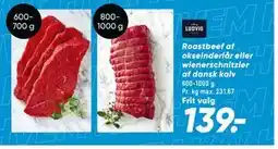 Bilka Roastbeef af okseinderlår eller wienerschnitzler af dansk kalv tilbud