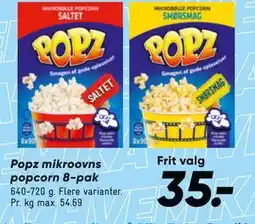 Bilka Popz mikroovns popcorn 8-pak tilbud
