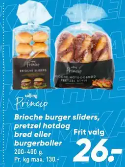 Bilka Brioche burger sliders, pretzel hotdog brød eller burger boller tilbud